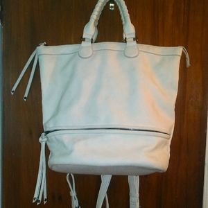 X-Large Convertible Faux Leather Tote Backpack
